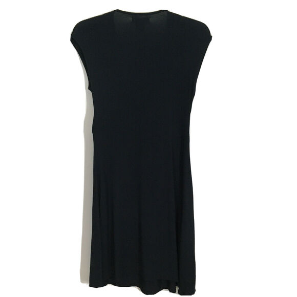 BCBGMAXAZRIA Black Belted Dress Faux Wrap Surplice V-Neck Empire Waist Dress S - Picture 3 of 12